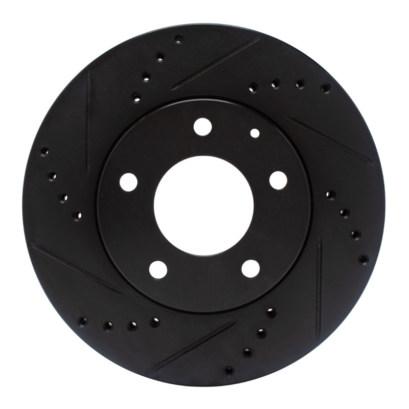 Mazda Millenia Brake Rotor (1) - Front Left - R1 Concepts - Drilled & Slotted - Black - `95-`06